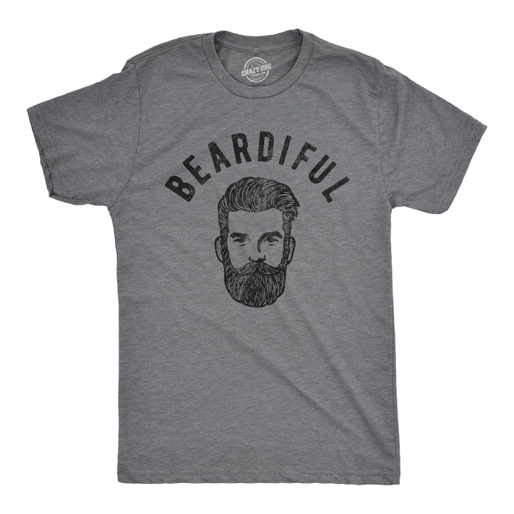 Funny Dark Heather Grey Beardiful Mens T Shirt Nerdy Sarcastic Tee