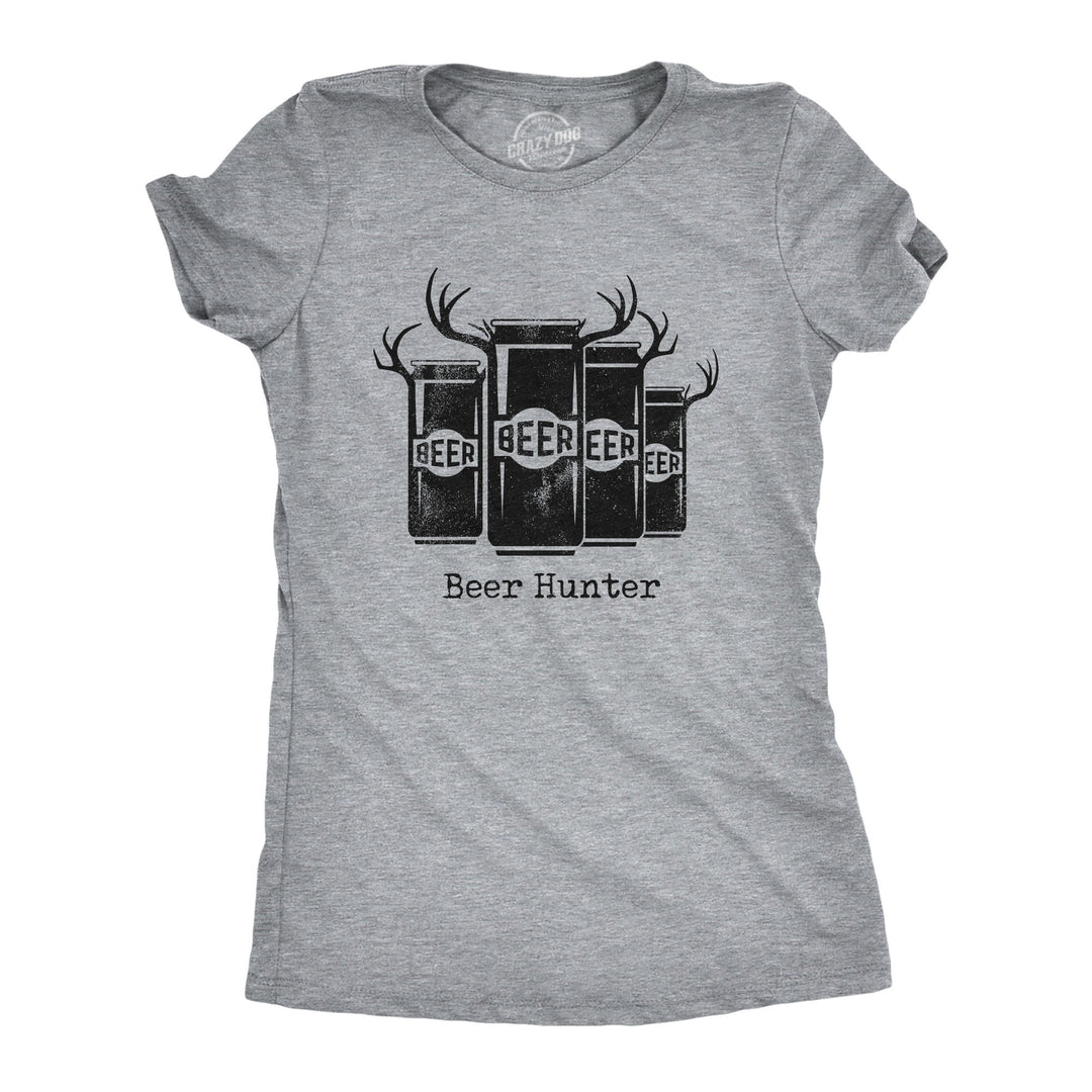 Funny Light Heather Grey - BEER Beer Hunter Womens T Shirt Nerdy Hunting Beer Tee