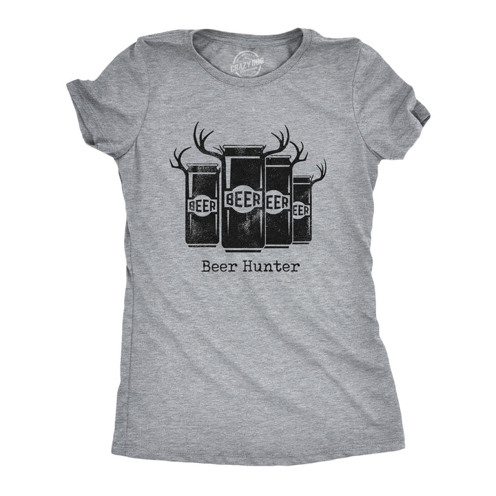 Funny Light Heather Grey - BEER Beer Hunter Womens T Shirt Nerdy Hunting Beer Tee