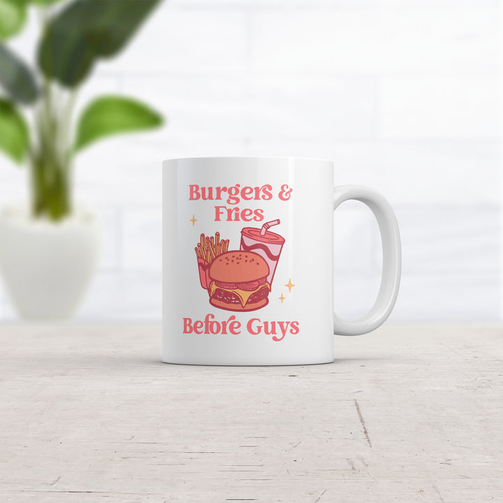 Burgers And Fries Before Guys Mug Funny Sarcastic Food Joke Novelty Coffee Cup-11oz