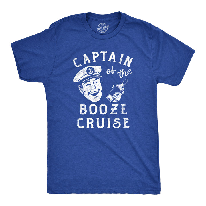 Funny Heather Royal - Captain Captain Of The Booze Cruise Mens T Shirt Nerdy Vacation Drinking Tee
