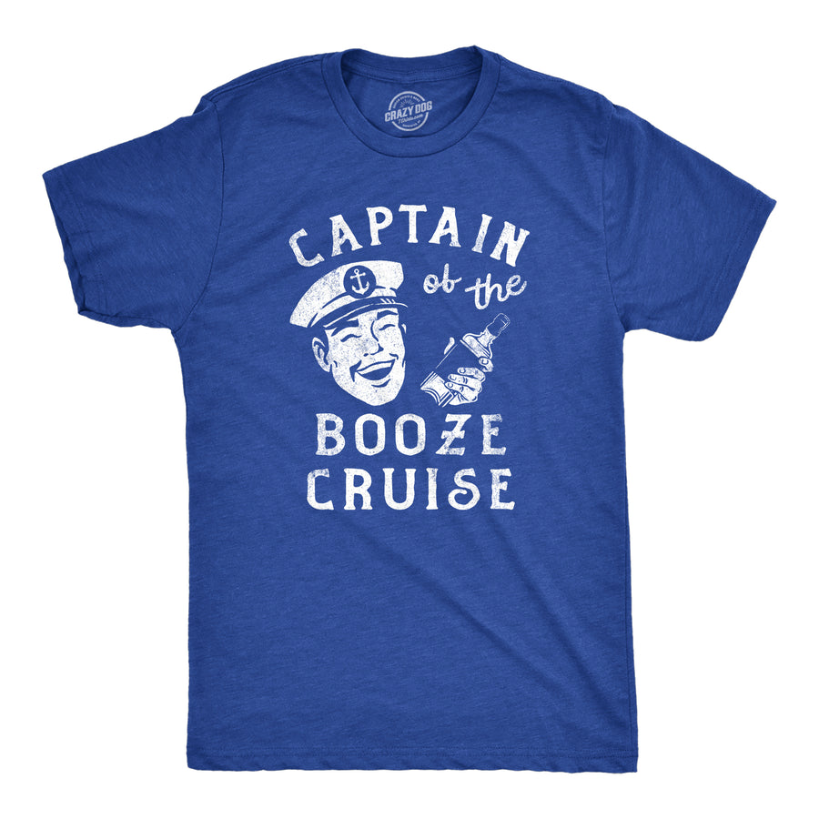Funny Heather Royal - Captain Captain Of The Booze Cruise Mens T Shirt Nerdy Vacation Drinking Tee