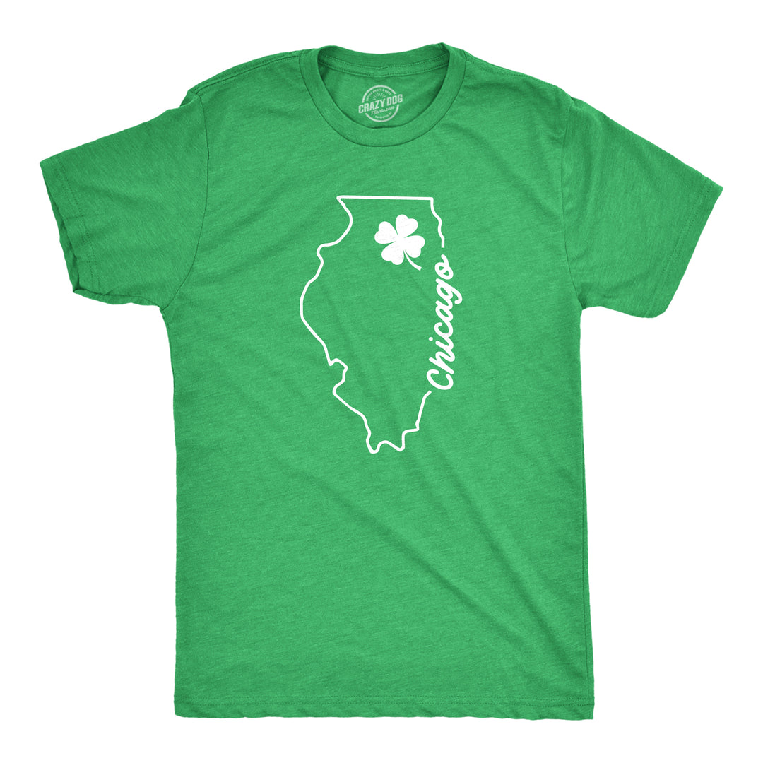 Funny Heather Green Chicago Illinois Saint Patrick's Mens T Shirt Nerdy Saint Patrick's Day Tee