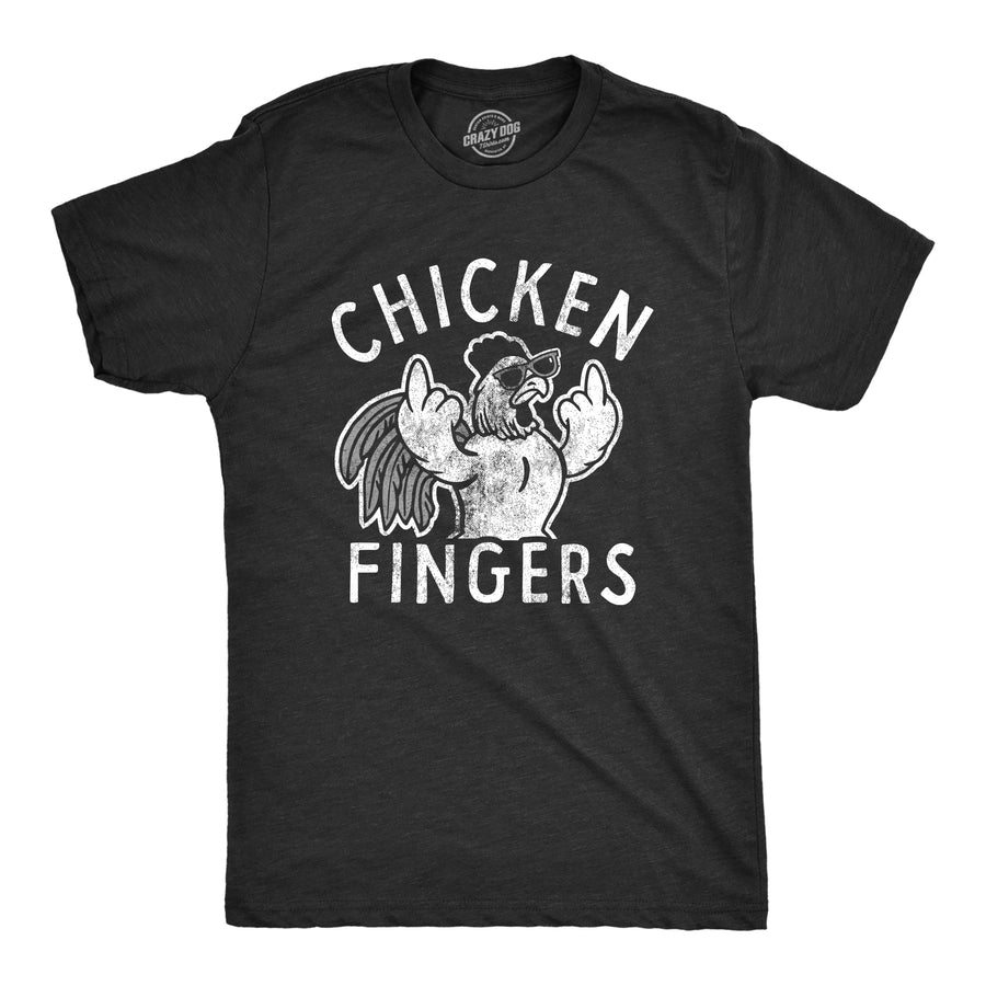 Funny Heather Black - Chicken Fingers Chicken Fingers Mens T Shirt Nerdy Sarcastic animal Tee
