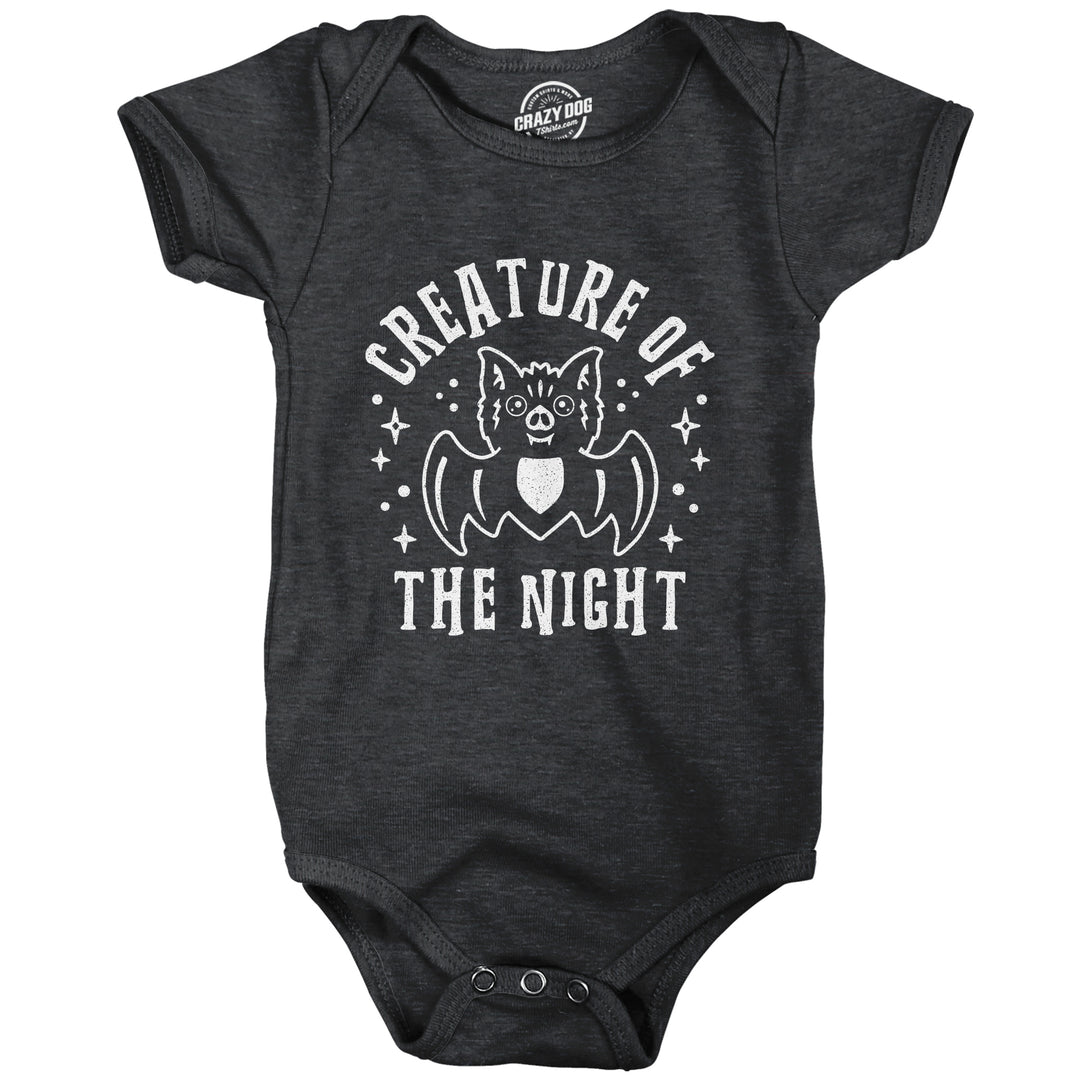 Funny Heather Black Creature Of The Night Onesie Nerdy Halloween Sarcastic Tee