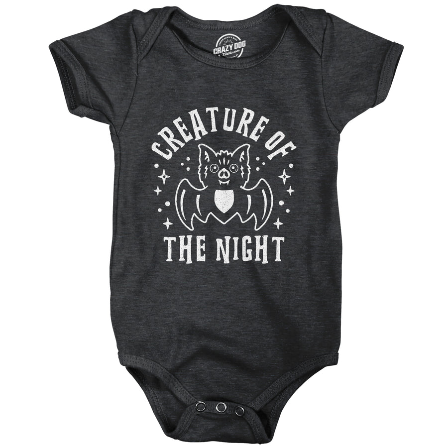 Funny Heather Black Creature Of The Night Onesie Nerdy Halloween Sarcastic Tee