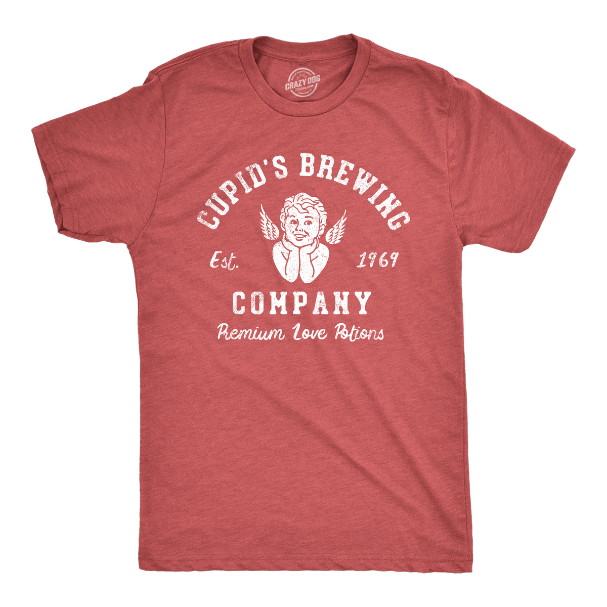 Funny Heather Red - Cupid Brewing Cupids Brewing Company Mens T Shirt Nerdy Valentine&#39;s Day Tee