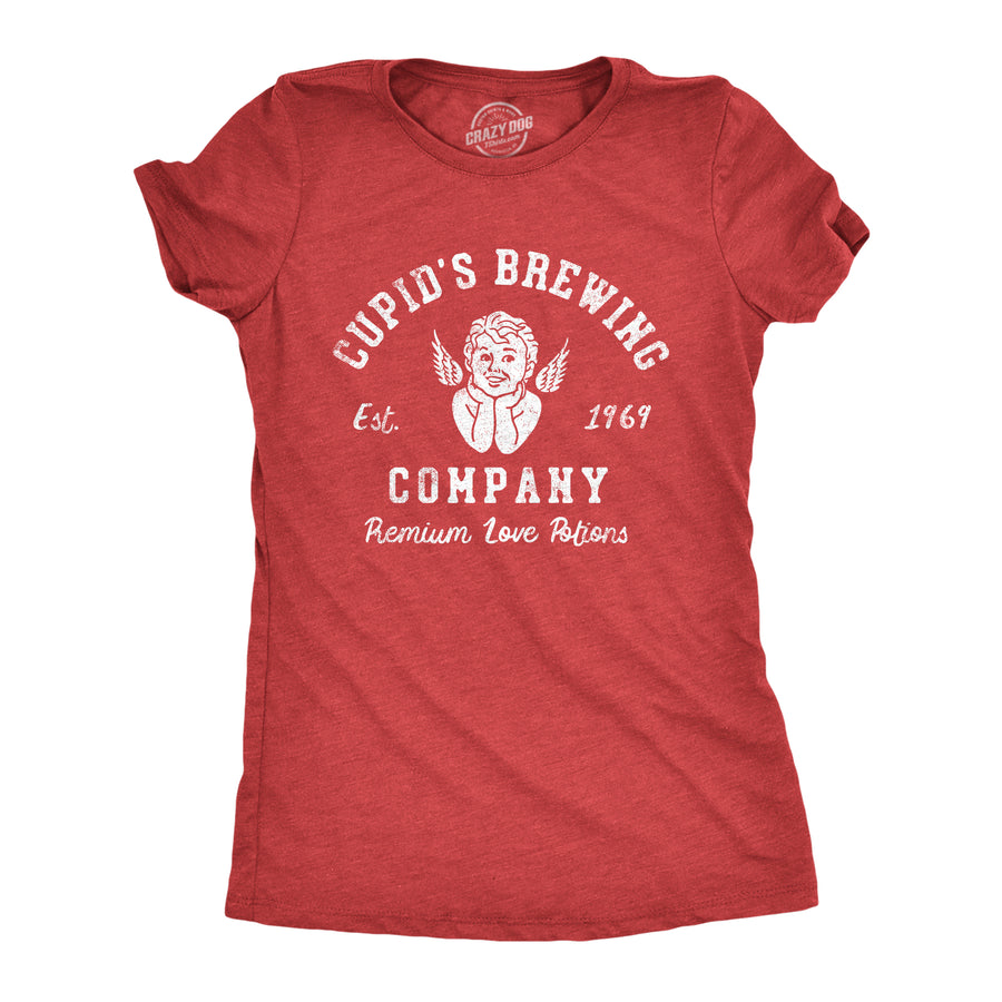 Funny Heather Red - CUPID Cupids Brewing Company Womens T Shirt Nerdy Valentine's Day Tee