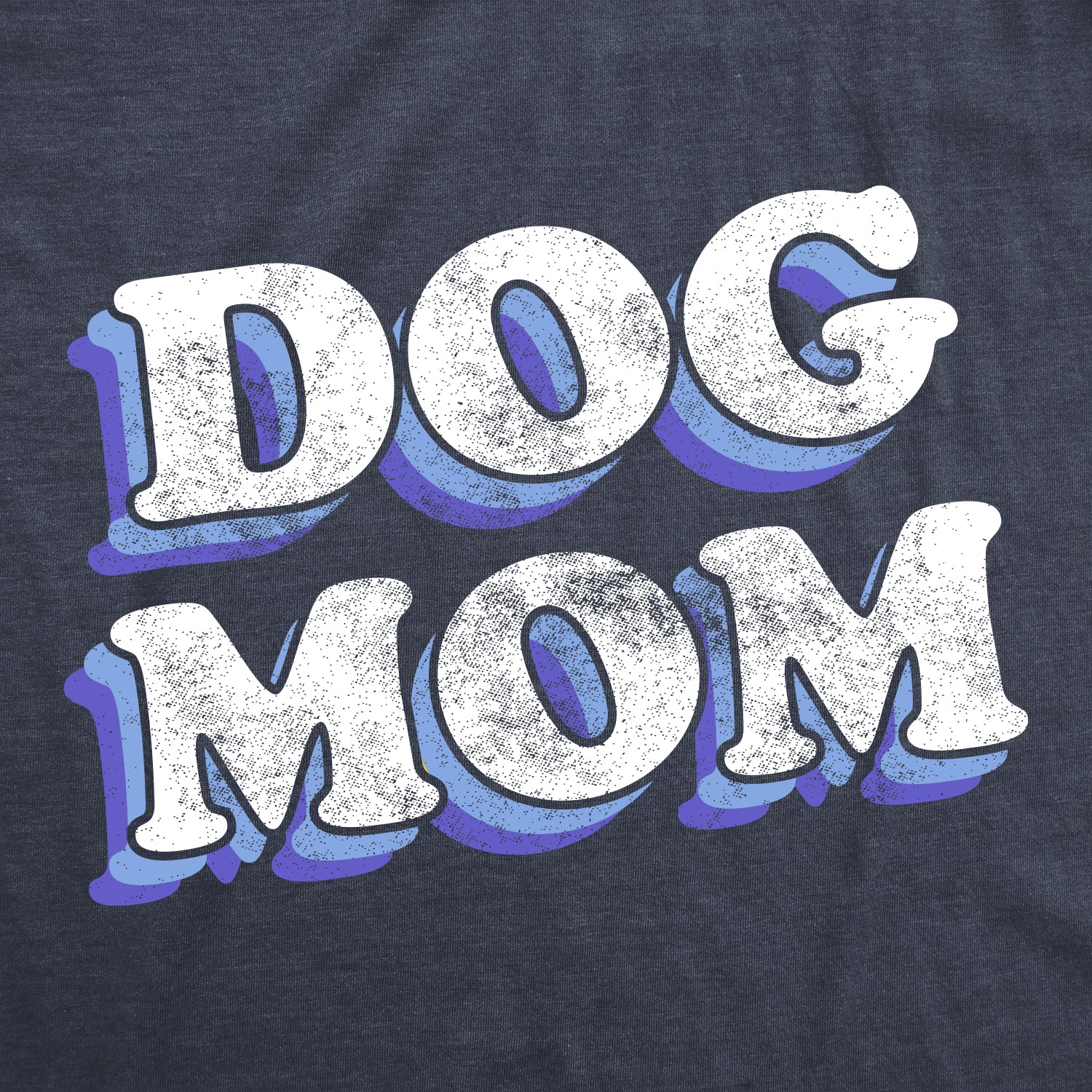 Funny Heather Navy Dog Mom Retro Womens T Shirt Nerdy Dog Retro Tee
