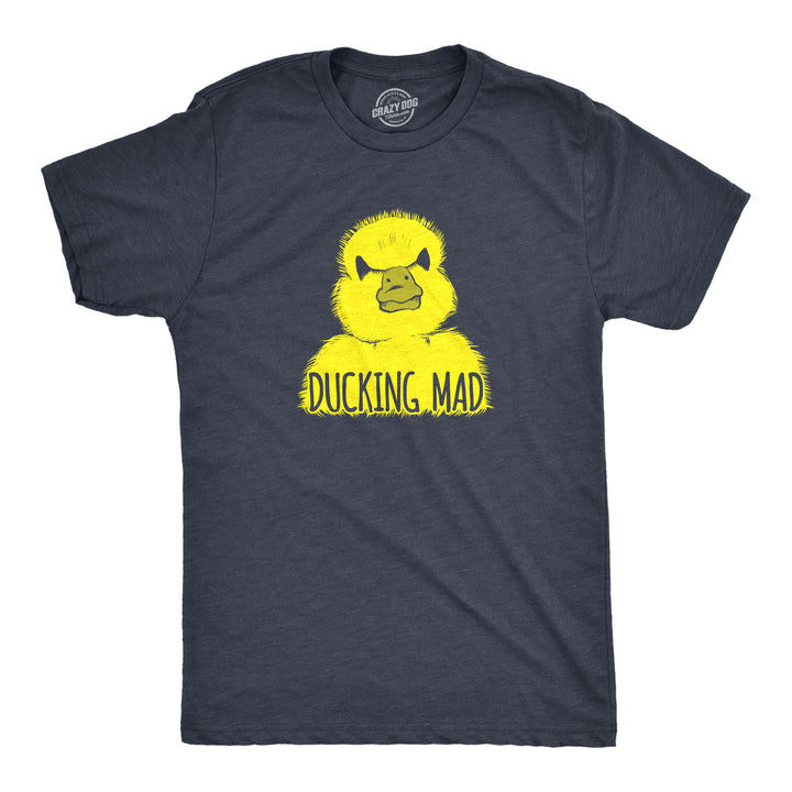 Funny Heather Navy - DUCKING Ducking Mad Mens T Shirt Nerdy Animal Tee