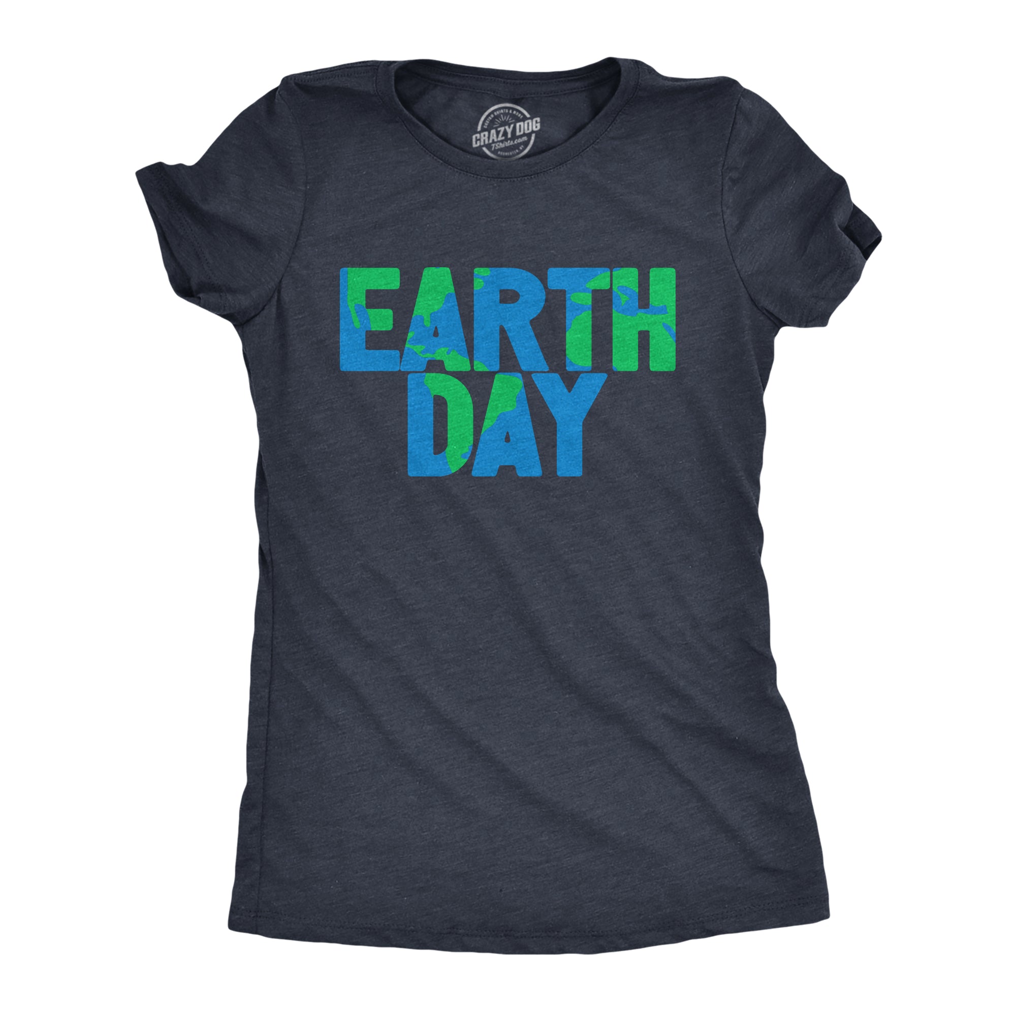 Funny Heather Navy - Earth Day Earth Day Womens T Shirt Nerdy Earth Retro Tee