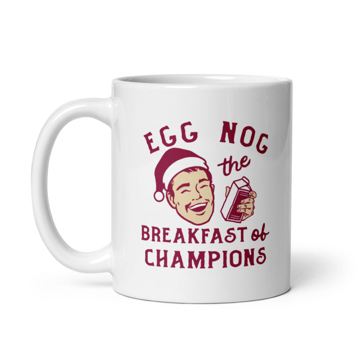 Funny White Eggnog The Breakfast Of Champions Coffee Mug Nerdy Christmas Drinking Tee