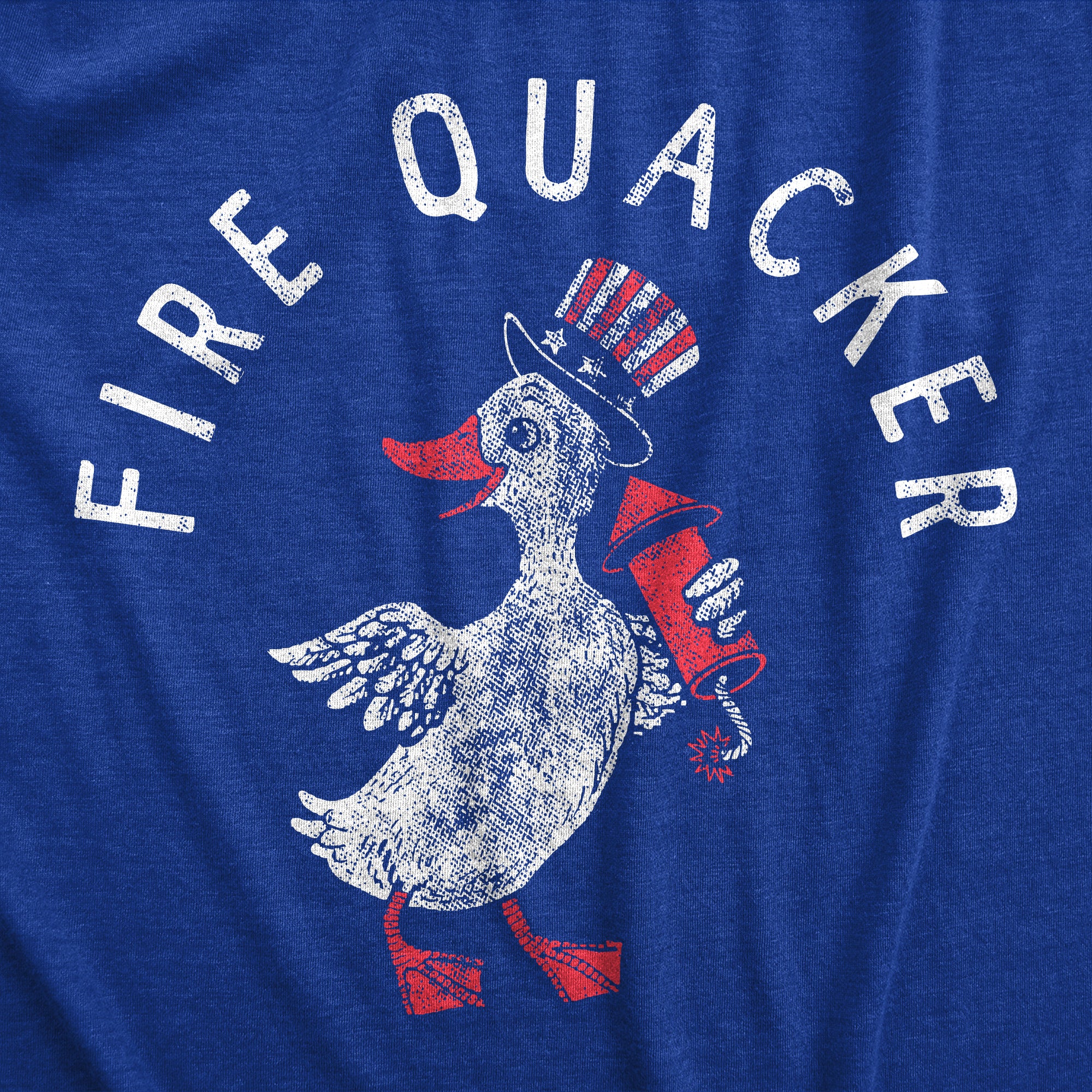 Funny Heather Royal Fire Quacker Mens T Shirt Nerdy Fourth Of July Sarcastic Tee