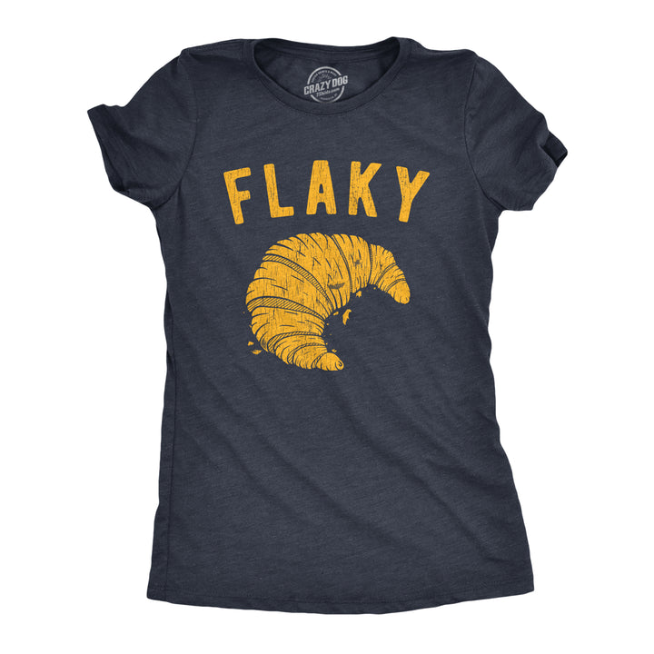 Funny Heather Navy Flaky Womens T Shirt Nerdy Food introvert Tee
