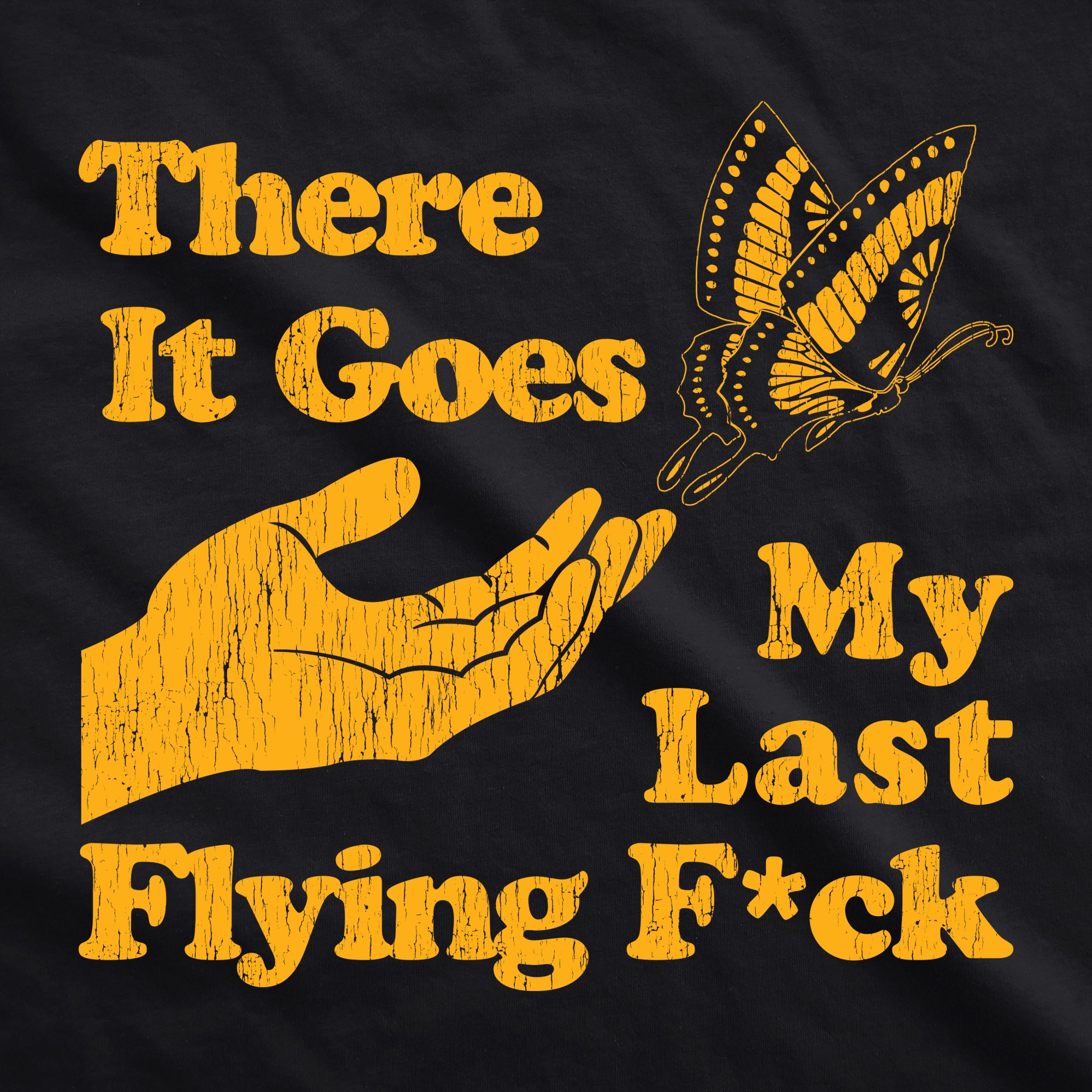 Funny Black There Goes My Last Flying Fuck Nerdy Sarcastic Tee