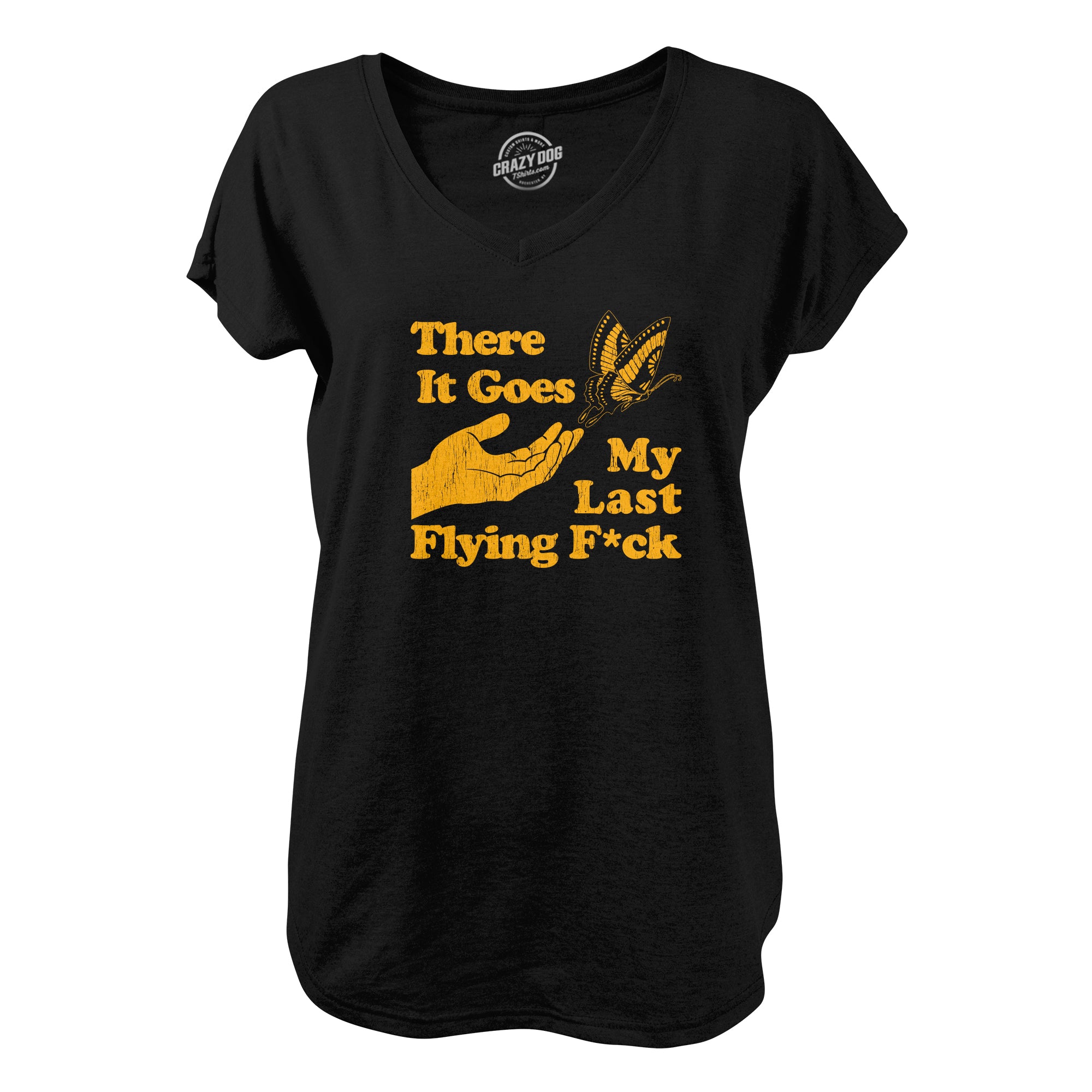 Funny Black There Goes My Last Flying Fuck Nerdy Sarcastic Tee