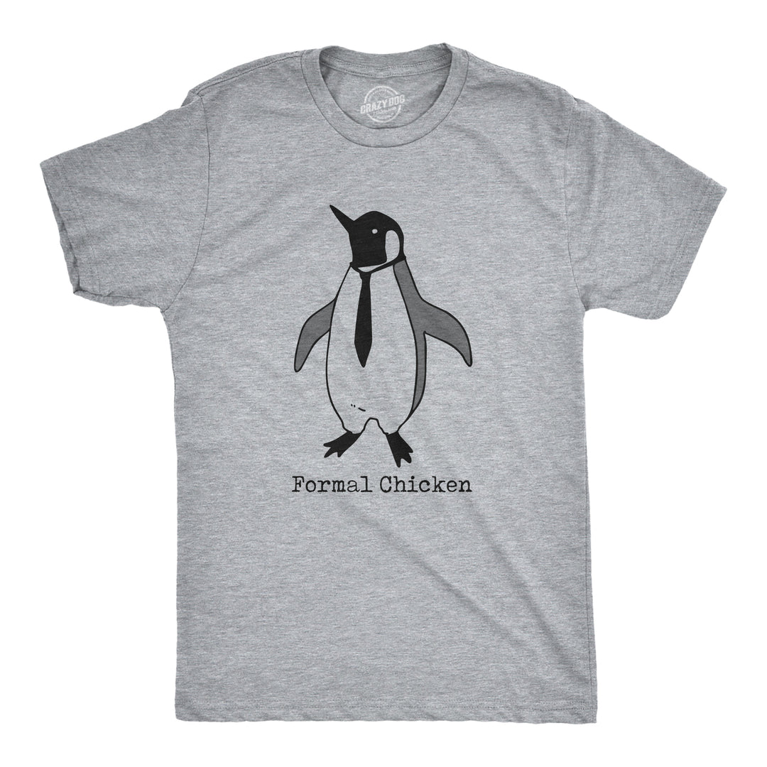 Funny Light Heather Grey - CHICKEN Formal Chicken Mens T Shirt Nerdy Animal Sarcastic Tee