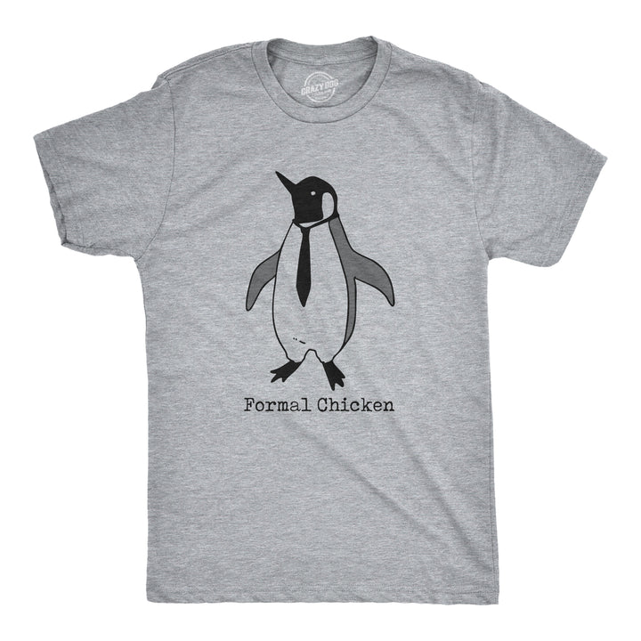 Funny Light Heather Grey - CHICKEN Formal Chicken Mens T Shirt Nerdy Animal Sarcastic Tee