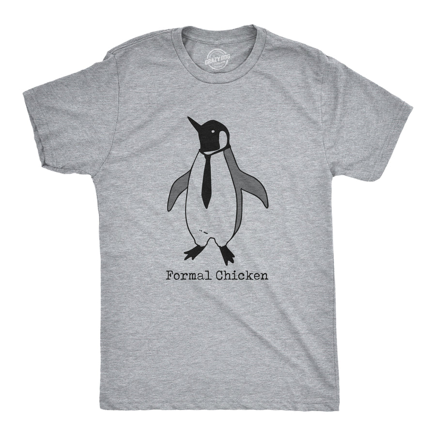 Funny Light Heather Grey - CHICKEN Formal Chicken Mens T Shirt Nerdy Animal Sarcastic Tee
