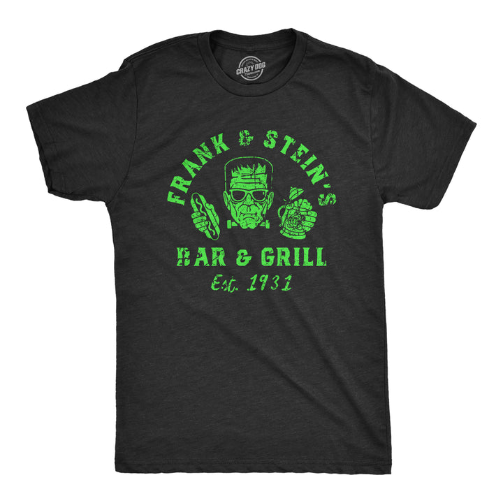 Funny Heather Black - FRANK Frank And Steins Bar And Grill Mens T Shirt Nerdy Halloween Tee
