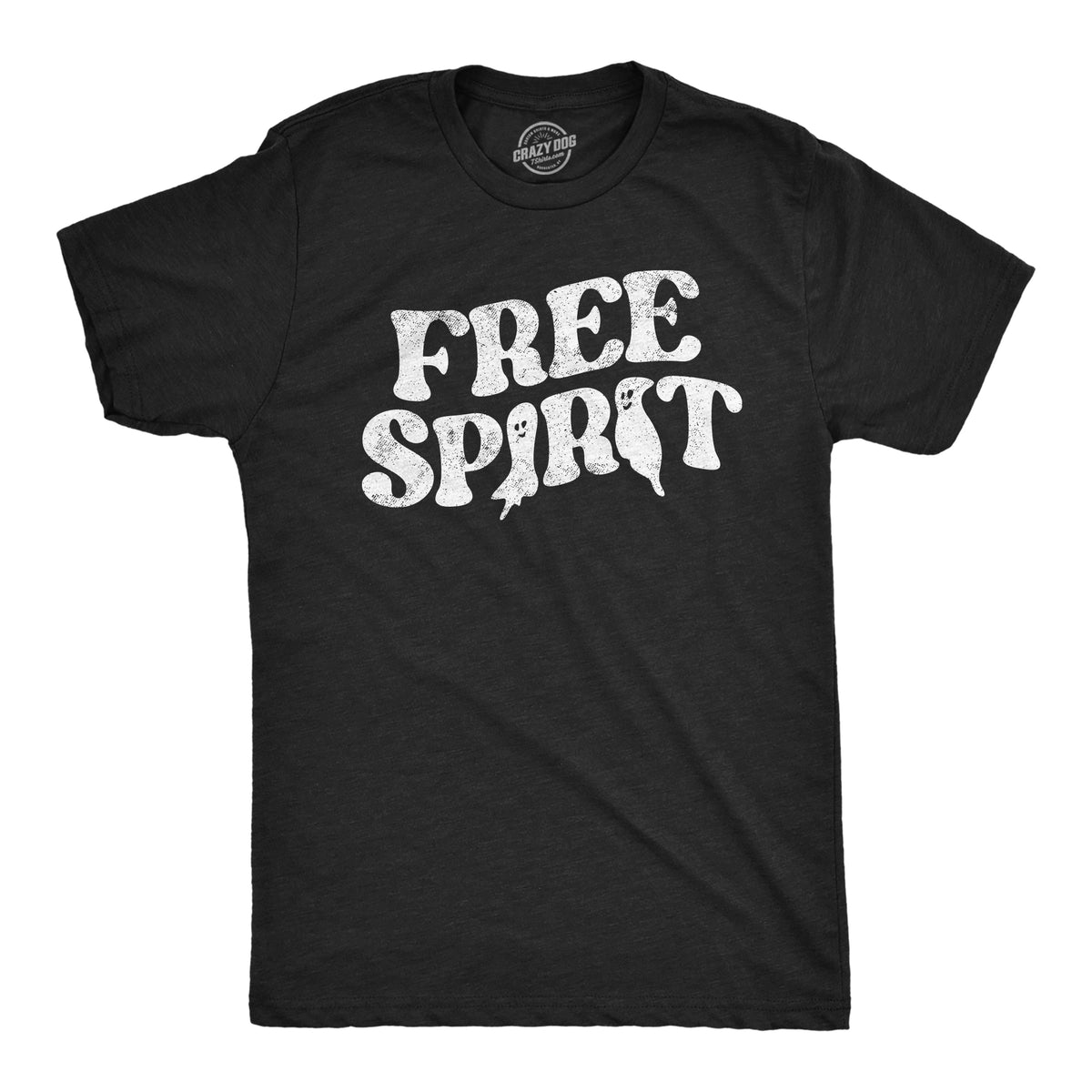 Funny Heather Black - FREE SPIRIT Free Spirit Mens T Shirt Nerdy Halloween Tee
