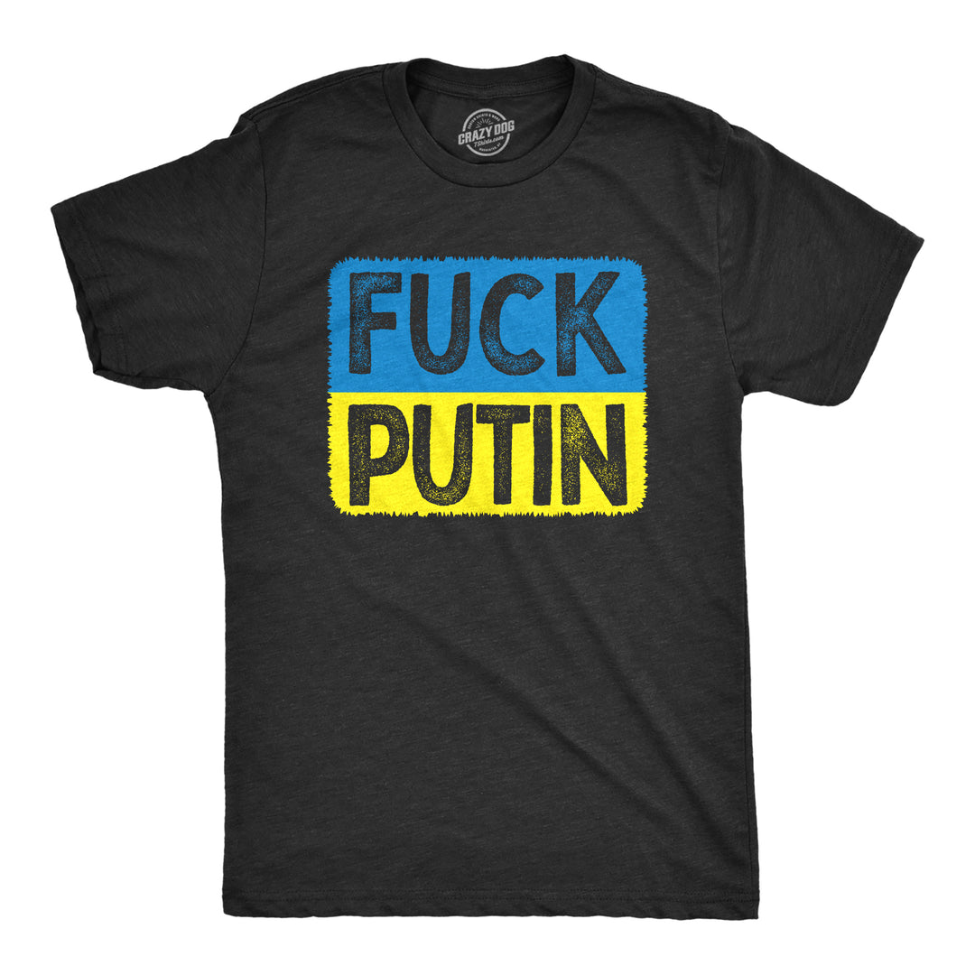 Funny Heather Black Fuck Putin Mens T Shirt Nerdy Political Tee