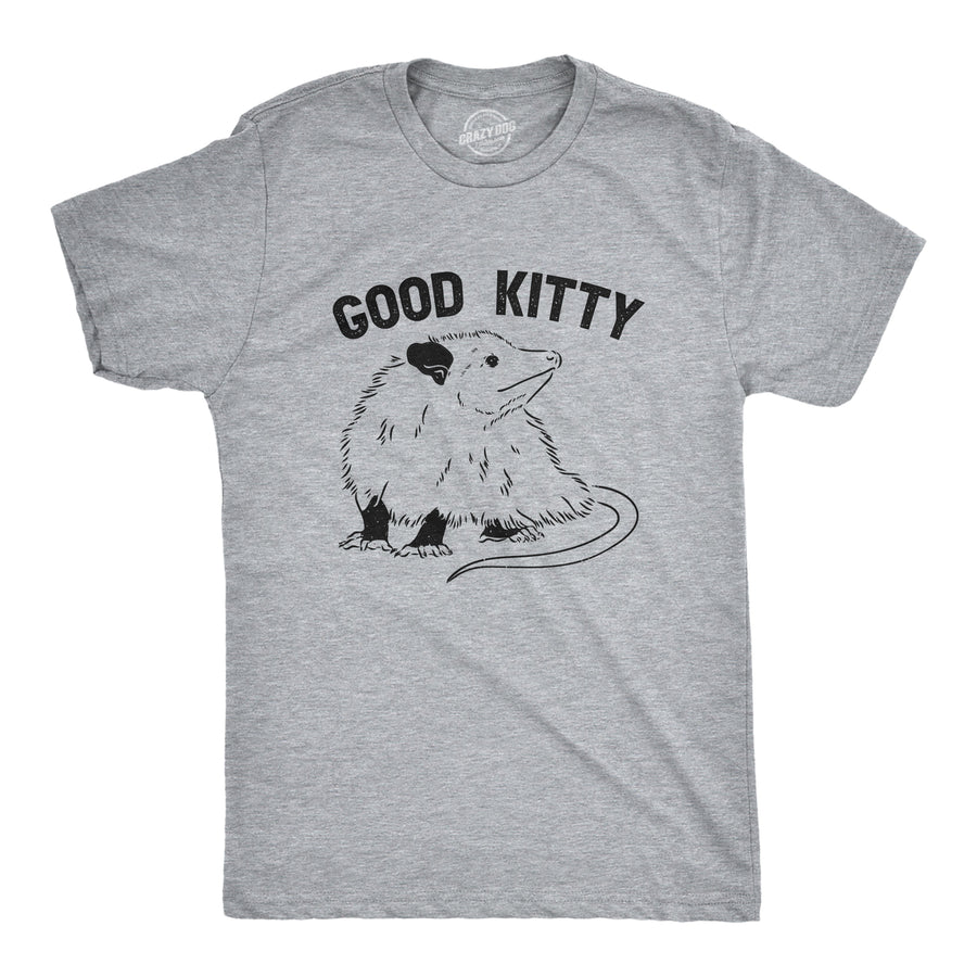 Funny Light Heather Grey - KITTY Good Kitty Mens T Shirt Nerdy Cat Animal Sarcastic Tee