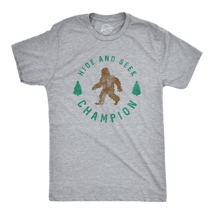 Funny Light Heather Grey Hide And Seek Champion Mens T Shirt Nerdy camping Tee