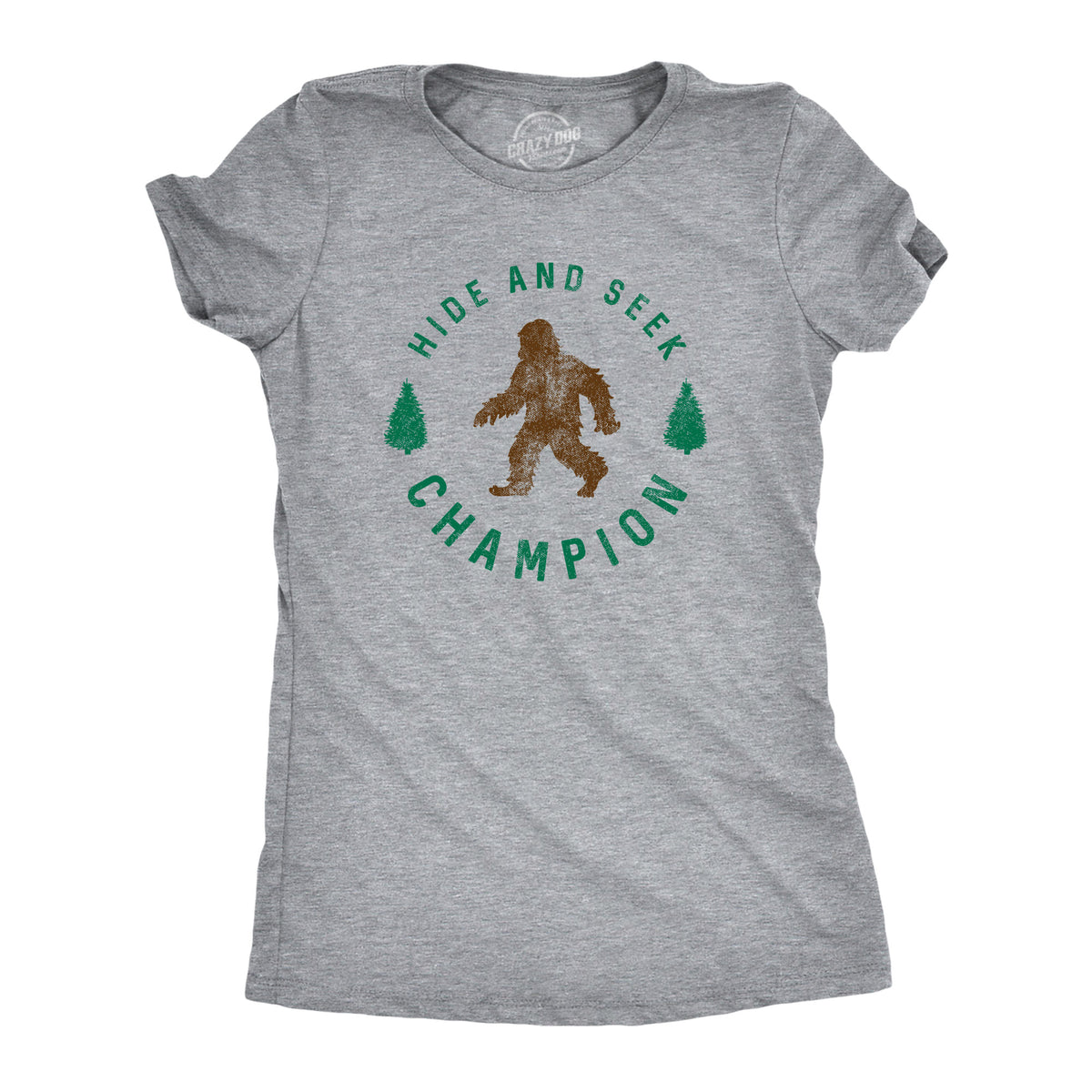 Funny Light Heather Grey Hide And Seek Champion Womens T Shirt Nerdy camping Tee