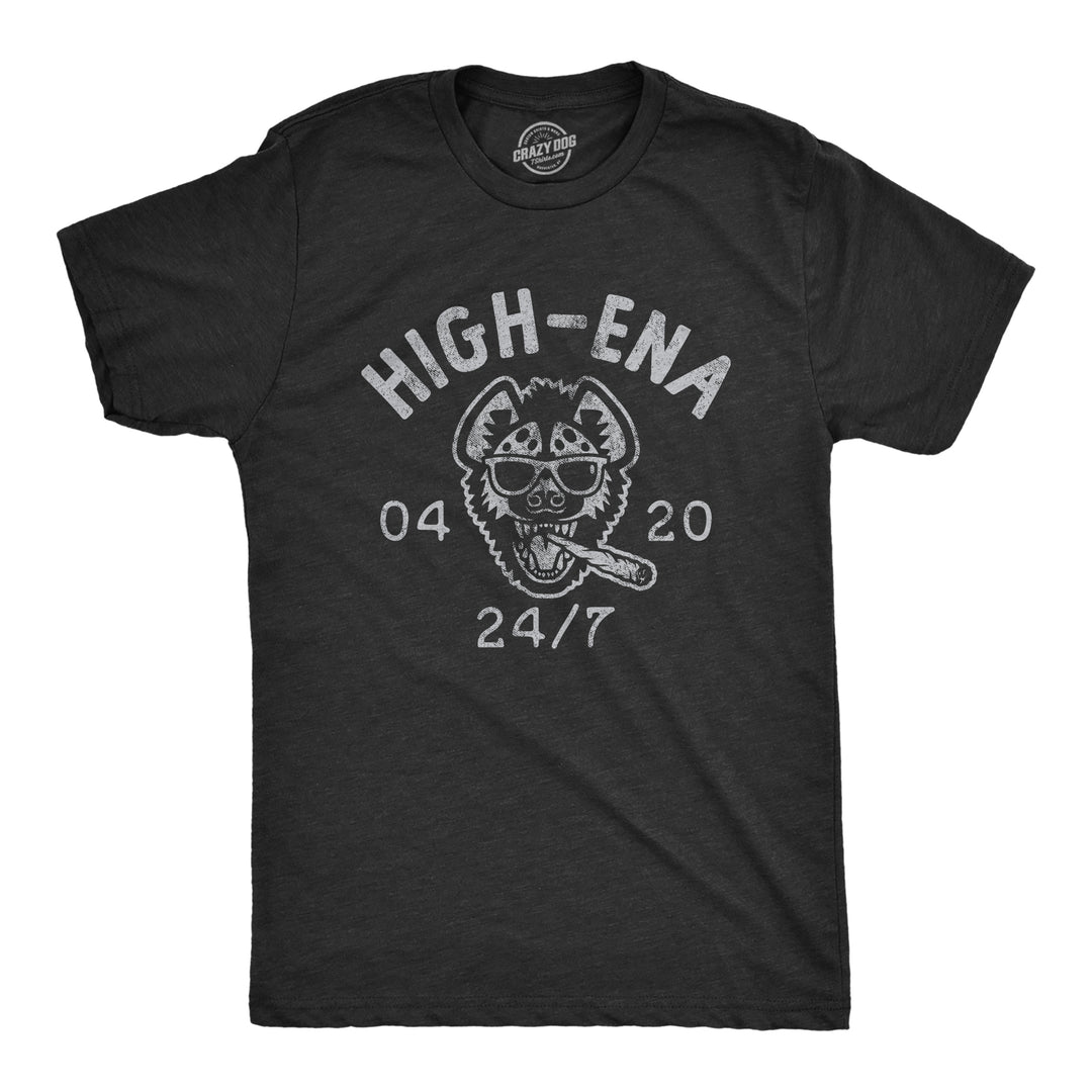 Funny Heather Black High-Ena 420 Mens T Shirt Nerdy 420 Animal Sarcastic Tee