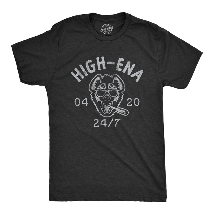 Funny Heather Black High-Ena 420 Mens T Shirt Nerdy 420 Animal Sarcastic Tee