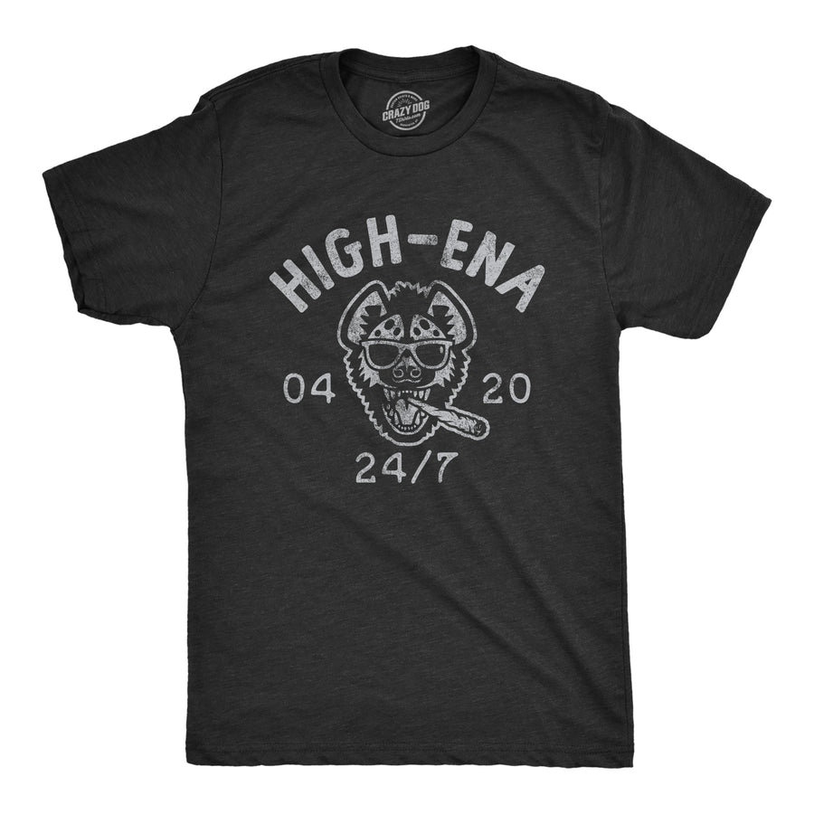 Funny Heather Black High-Ena 420 Mens T Shirt Nerdy 420 Animal Sarcastic Tee