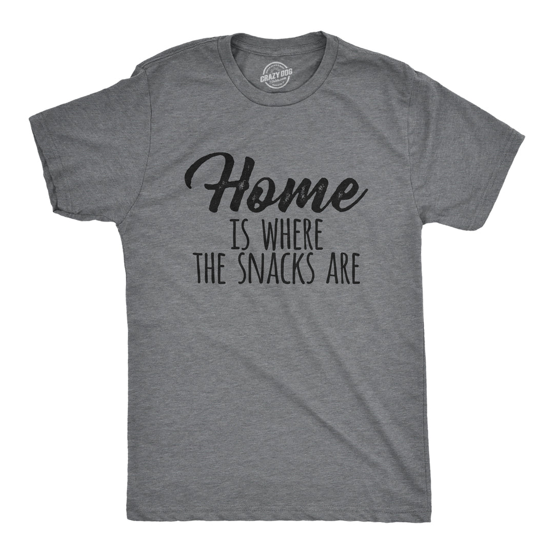 Funny Dark Heather Grey - SNACKS Home Is Where The Snacks Are Mens T Shirt Nerdy Food Tee