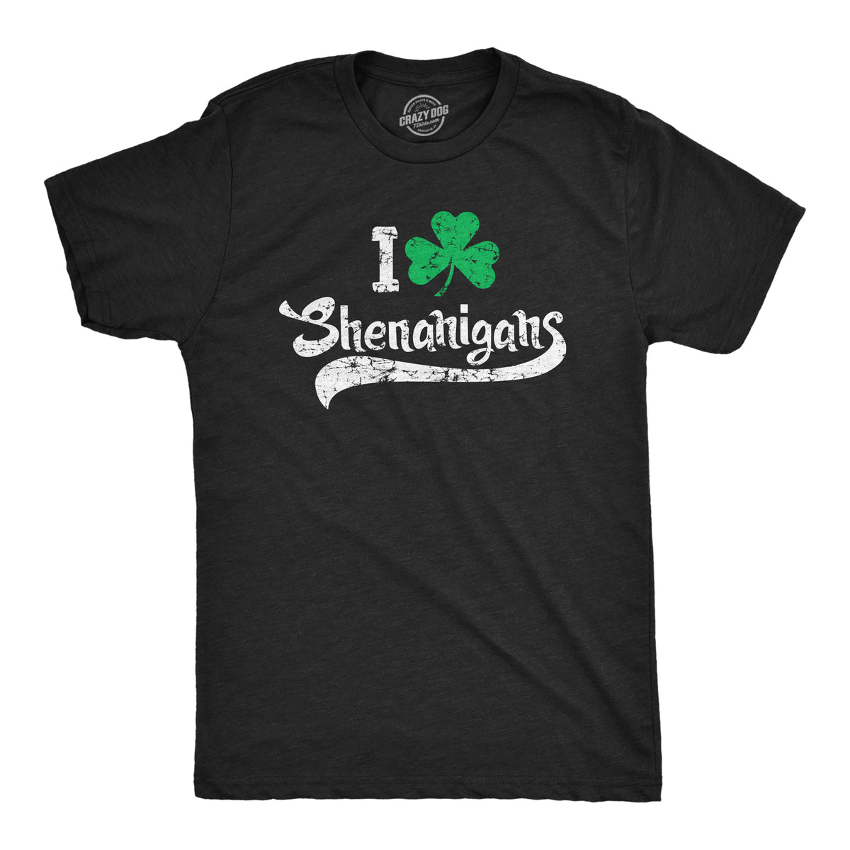 Funny Heather Black - Two Color Print I Clover Shenanigans Mens T Shirt Nerdy Saint Patrick&#39;s Day Drinking Tee