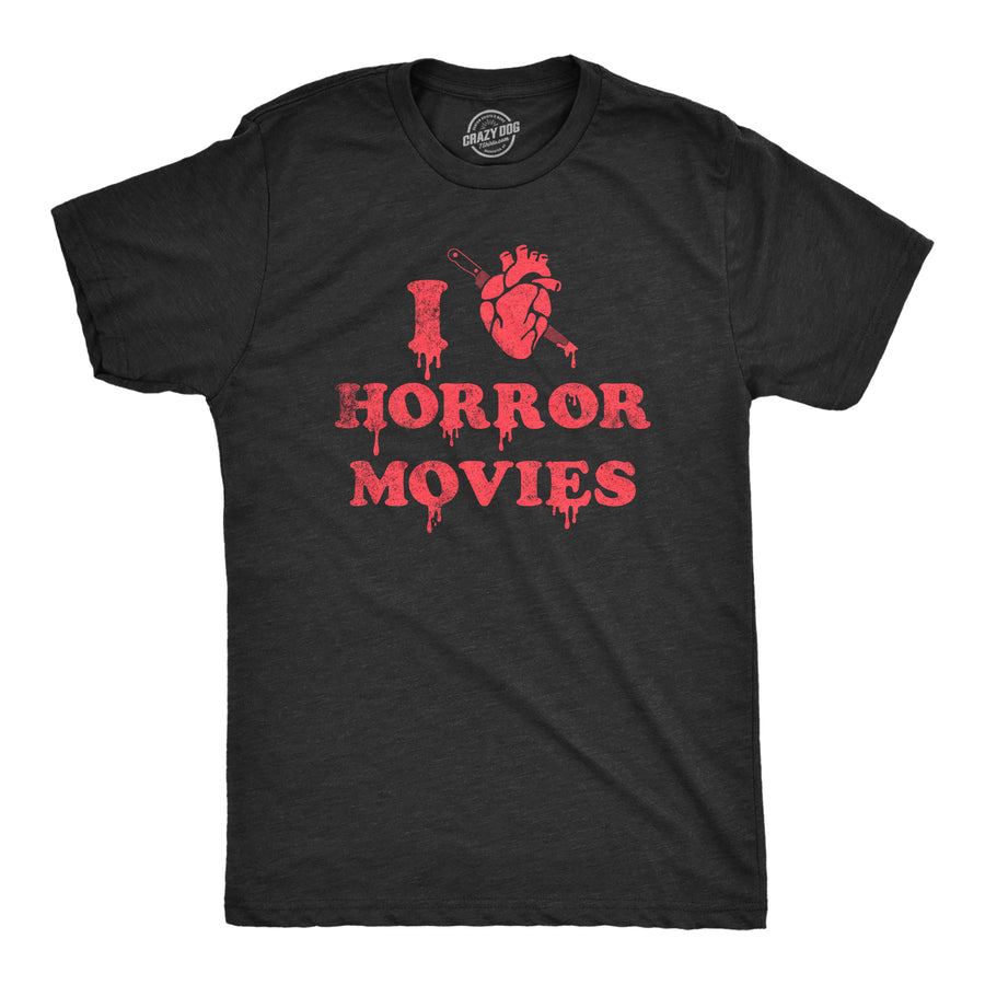 Funny Heather Black - HORROR I Heart Horror Movies Mens T Shirt Nerdy TV & Movies Tee