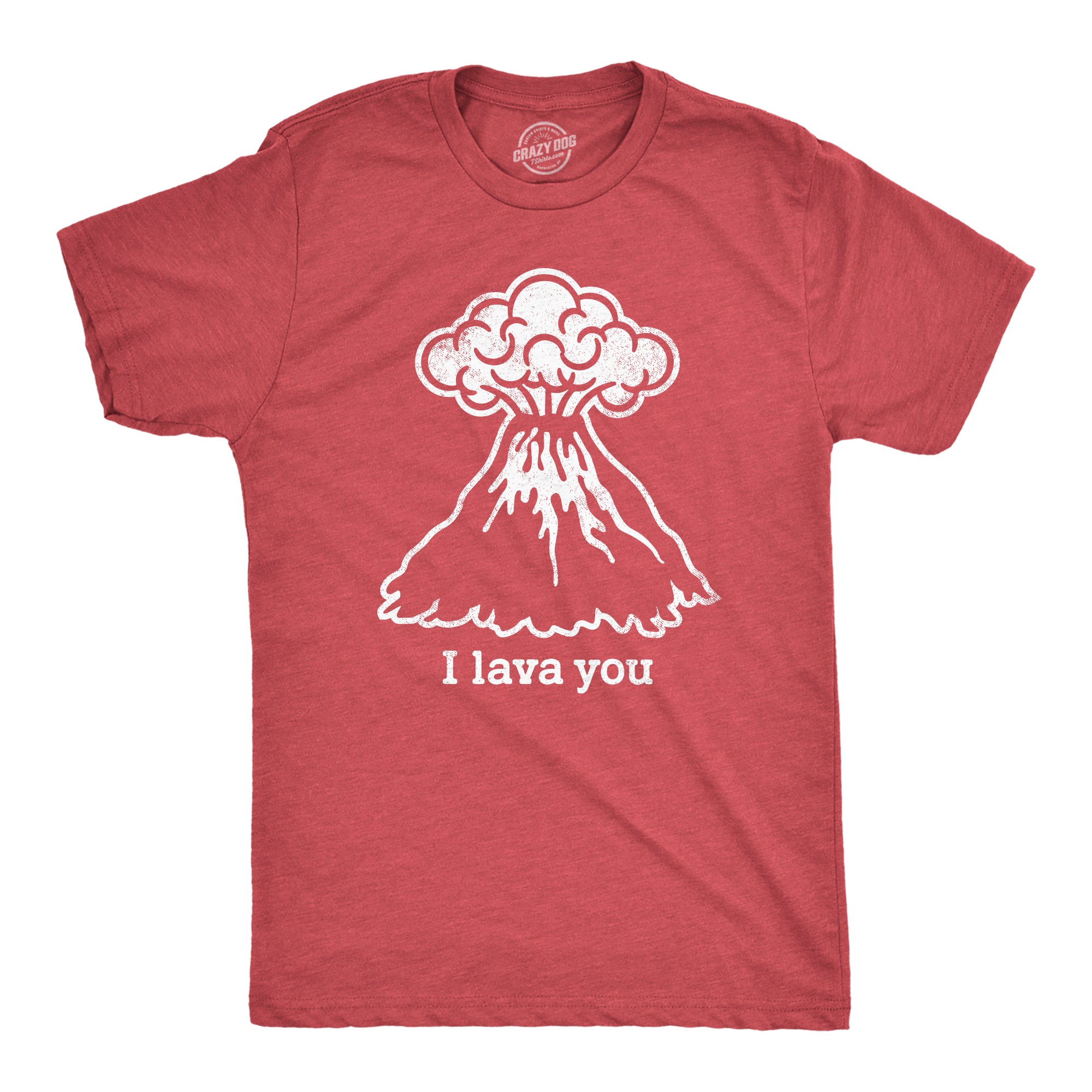 Funny Heather Red I Lava You Mens T Shirt Nerdy Valentine's Day Tee