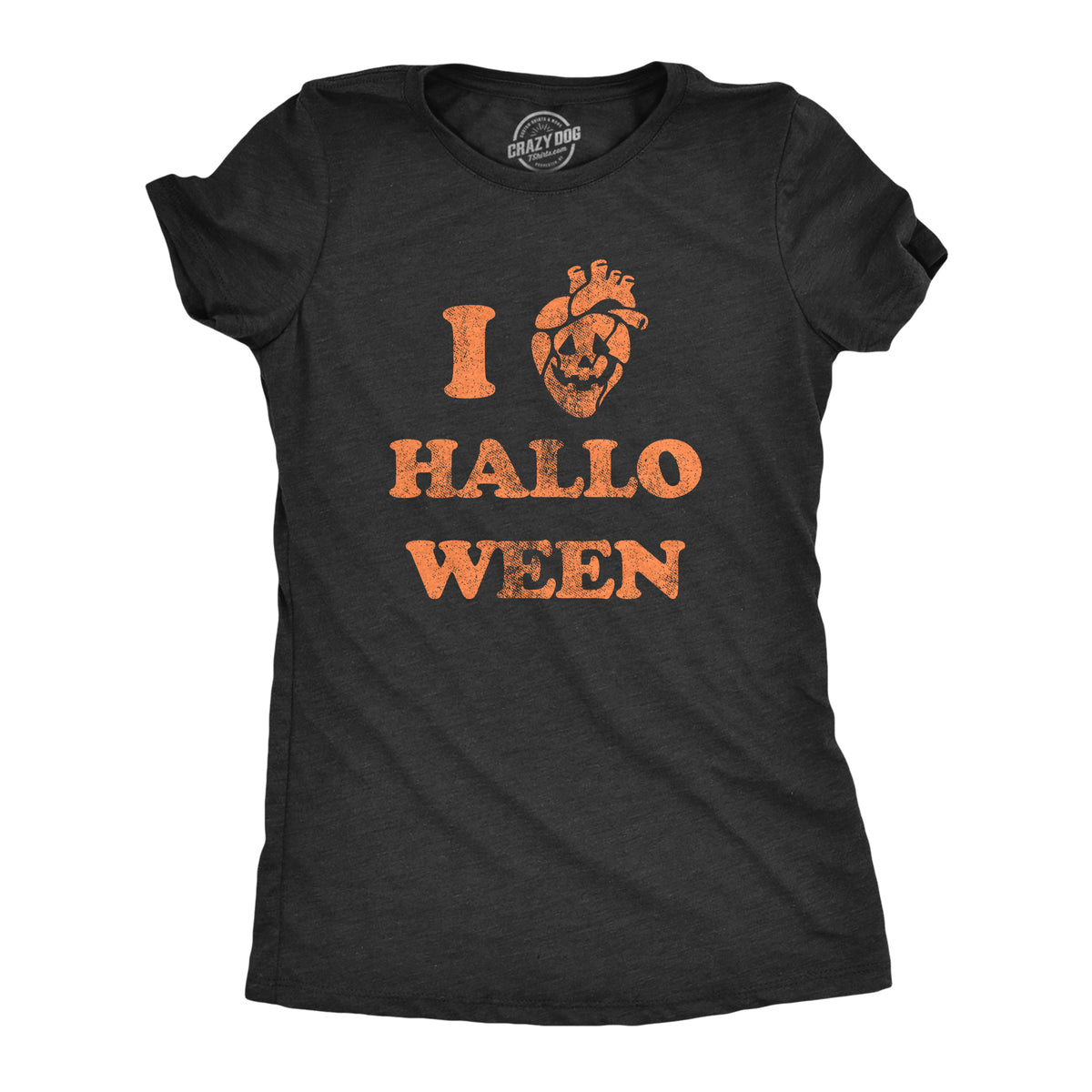 Funny Heather Black - HEART HALLOWEEN I Heart Halloween Womens T Shirt Nerdy Halloween Tee