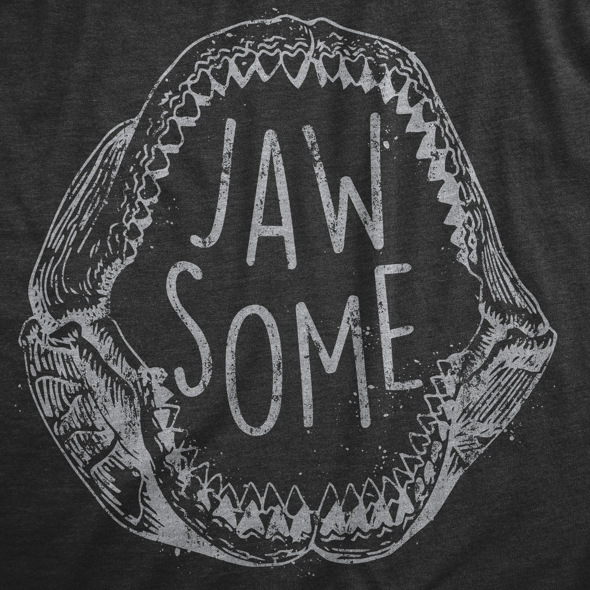 Funny Heather Black - Jawsome Jaw Some Mens T Shirt Nerdy Shark Week animal animal Tee
