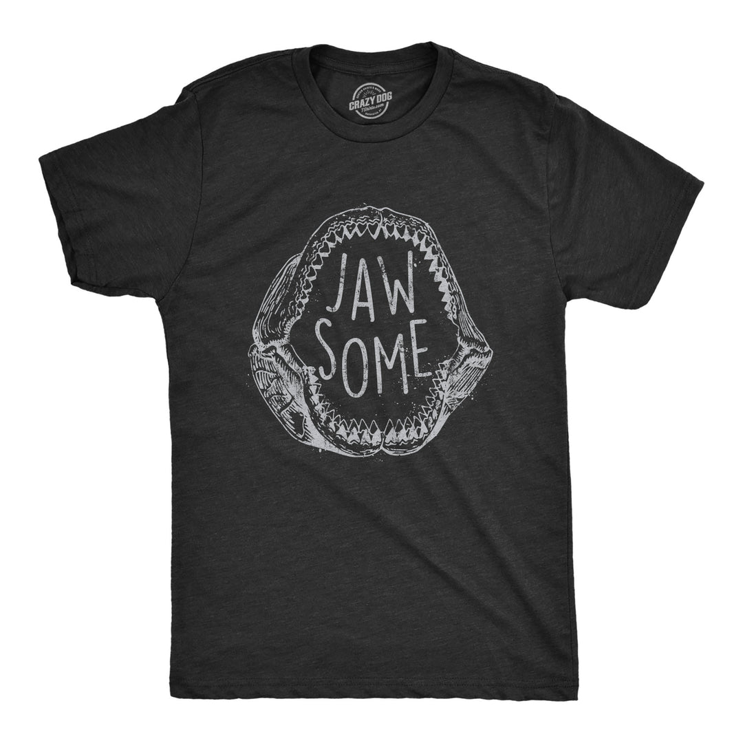 Funny Heather Black - Jawsome Jaw Some Mens T Shirt Nerdy Shark Week animal animal Tee