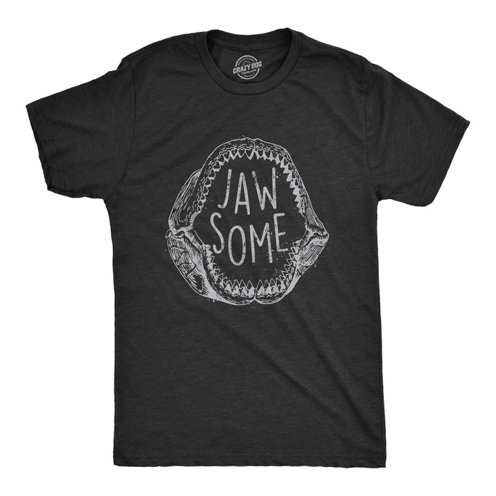 Funny Heather Black - Jawsome Jaw Some Mens T Shirt Nerdy Shark Week animal animal Tee