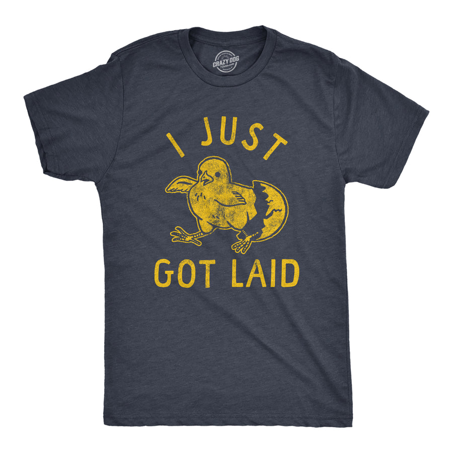Funny Heather Navy I Just Got Laid Mens T Shirt Nerdy Sex Animal Animal Tee