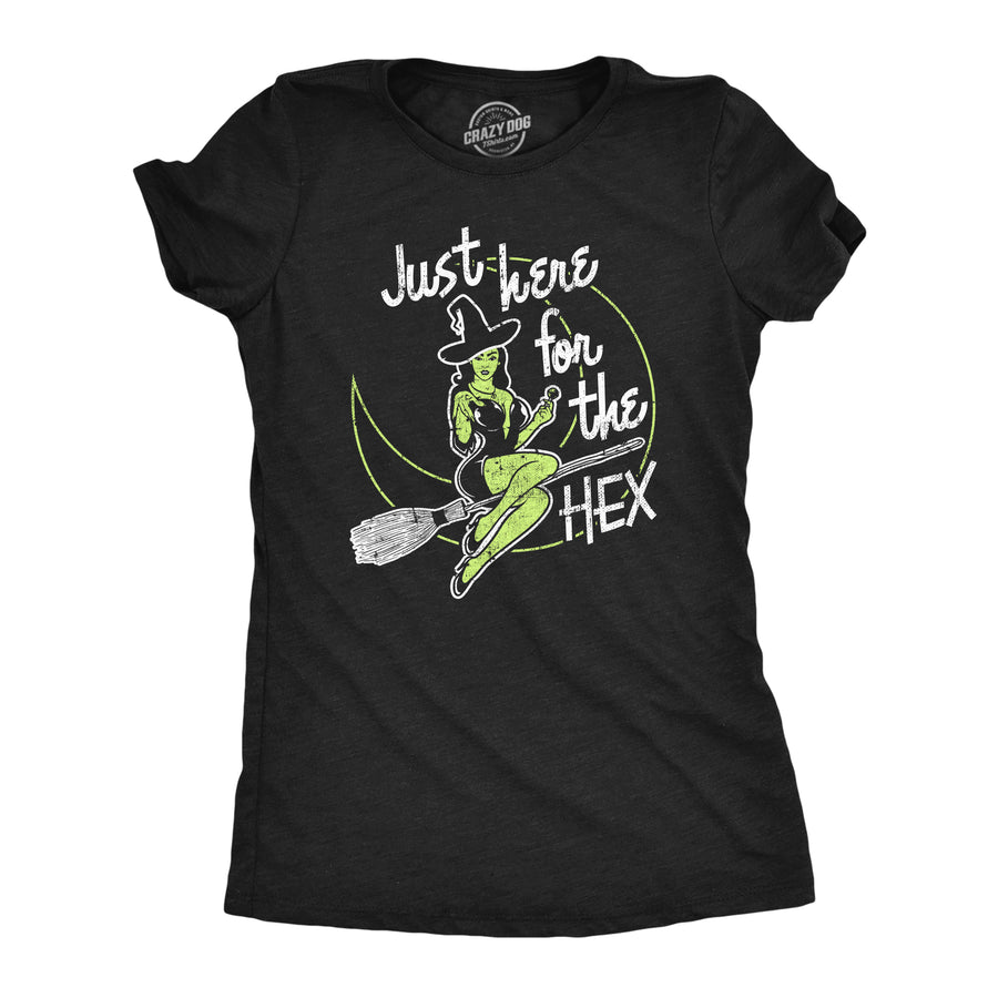 Funny Heather Black - HEX Just Here For The Hex Womens T Shirt Nerdy Halloween Sex Tee