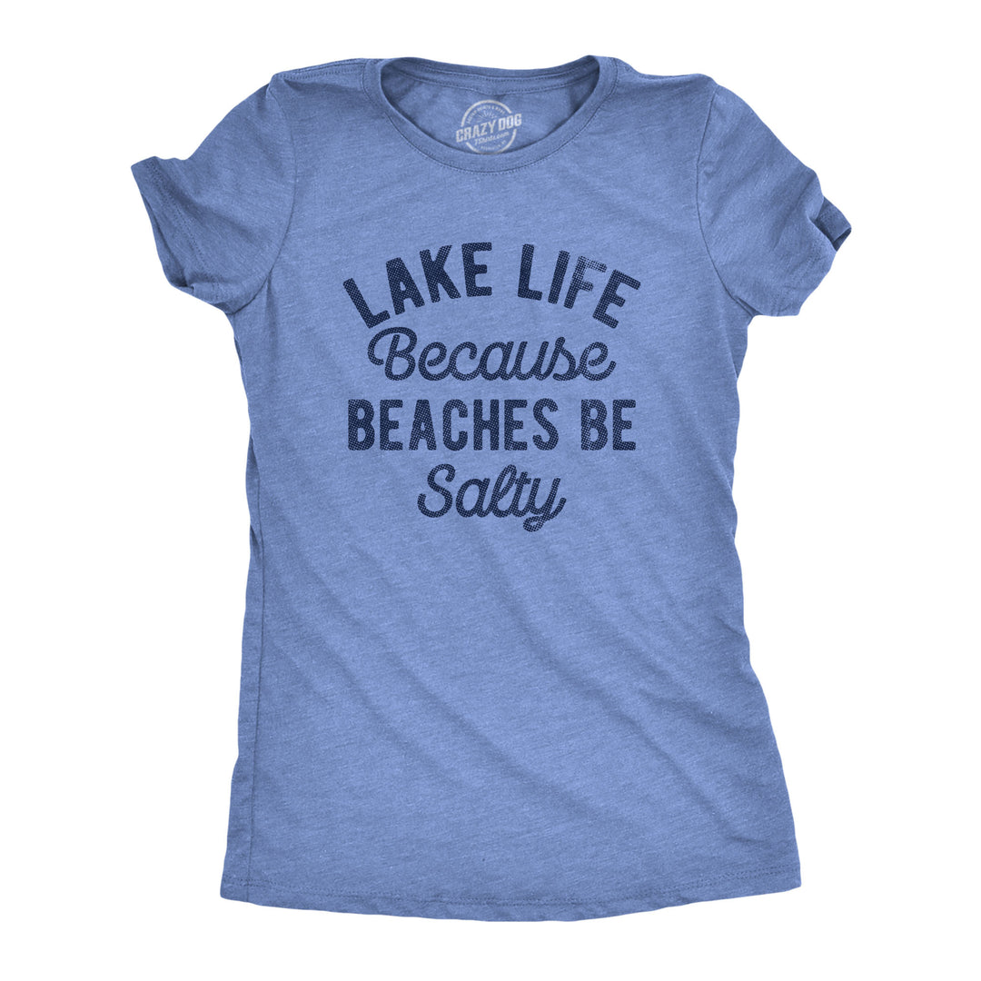 Funny Light Heather Blue - LAKE Lake Life Womens T Shirt Nerdy Vacation Tee