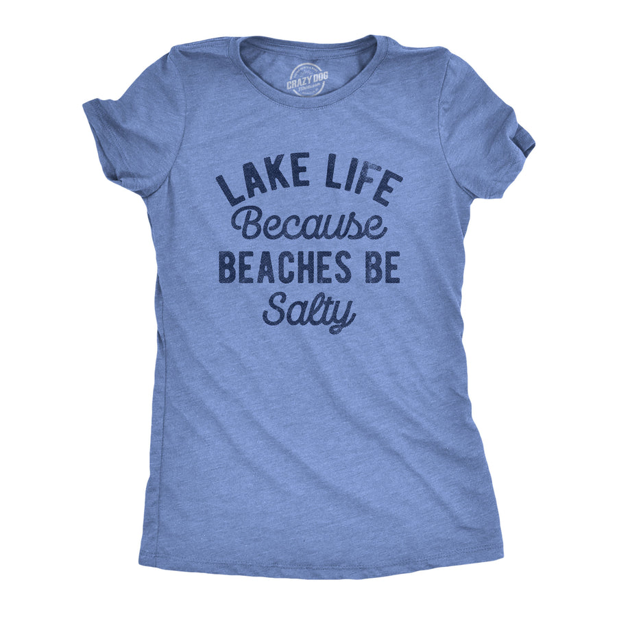 Funny Light Heather Blue - LAKE Lake Life Womens T Shirt Nerdy Vacation Tee