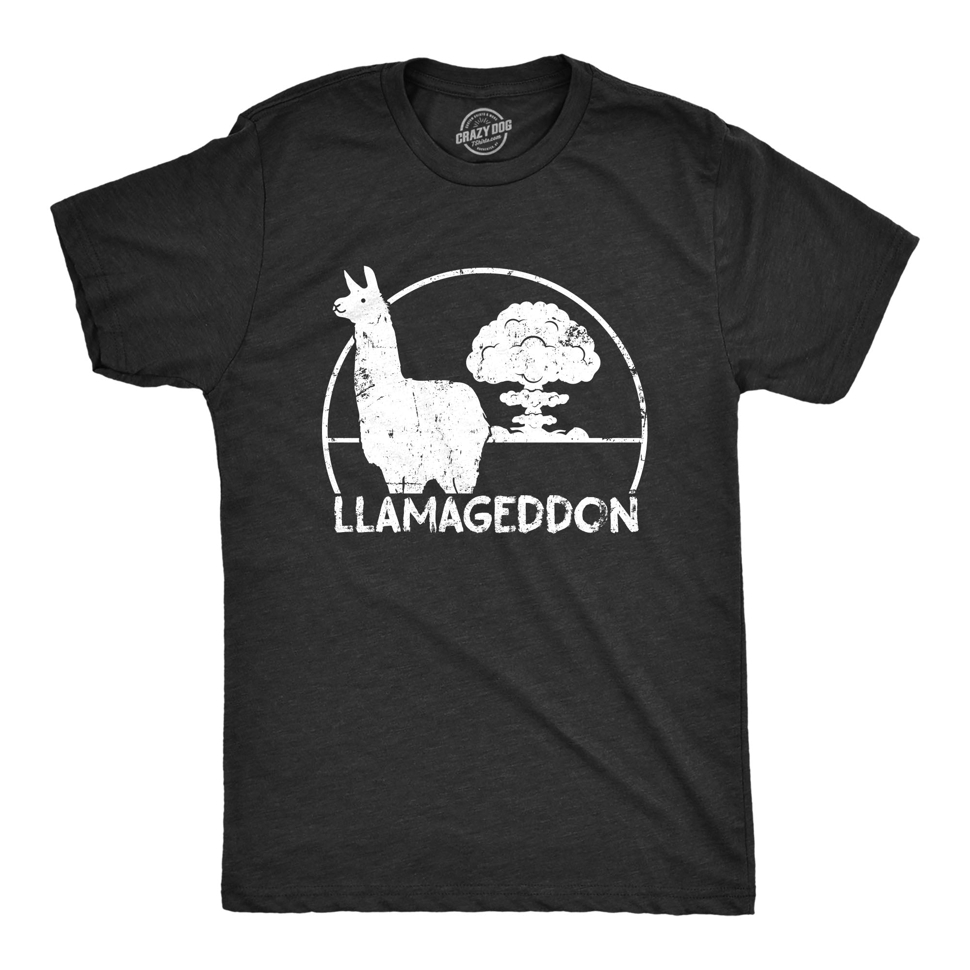 Funny Heather Black - LLAMAGEDDON Llamageddon Mens T Shirt Nerdy Animal Tee