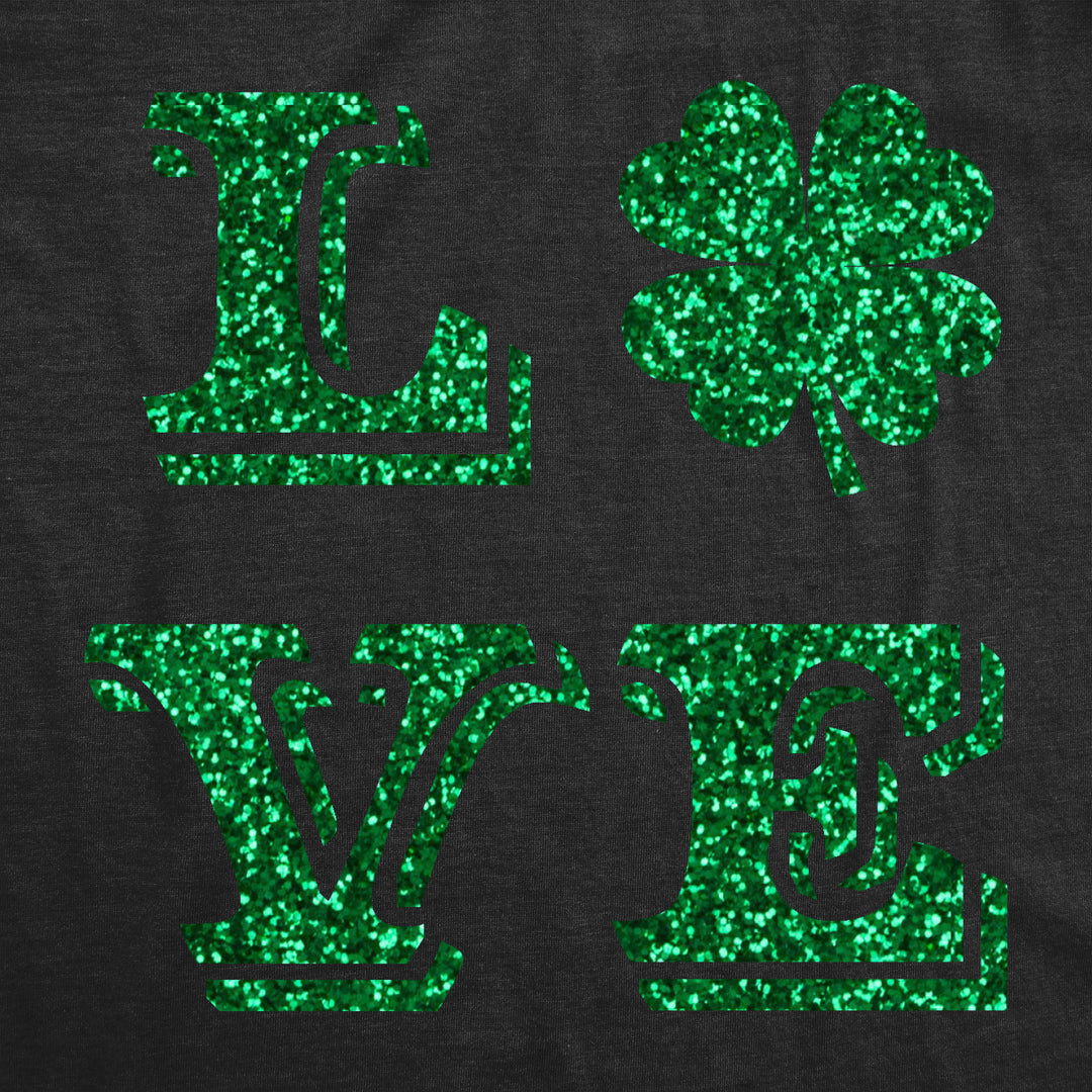 Love Clover Glitter Women's T Shirt