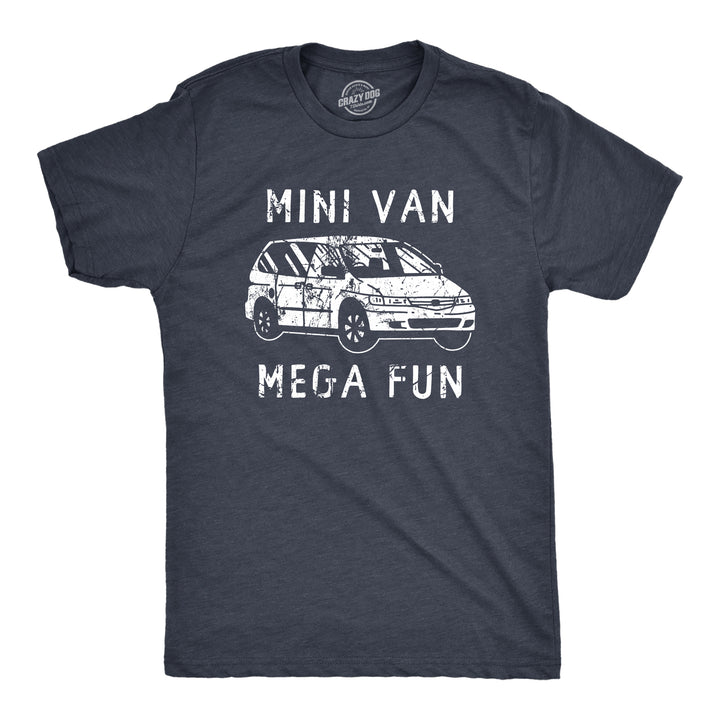 Funny Heather Navy - MINI Mini Van Mega Fun Mens T Shirt Nerdy Sarcastic Tee
