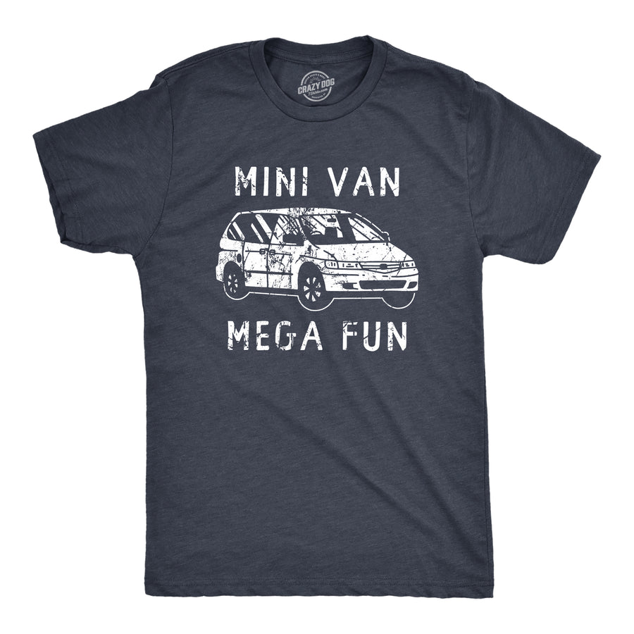 Funny Heather Navy - MINI Mini Van Mega Fun Mens T Shirt Nerdy Sarcastic Tee