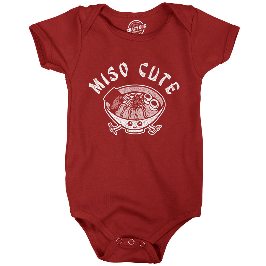 Funny Heather Red Miso Cute Baby Onesie Nerdy Food Food Tee