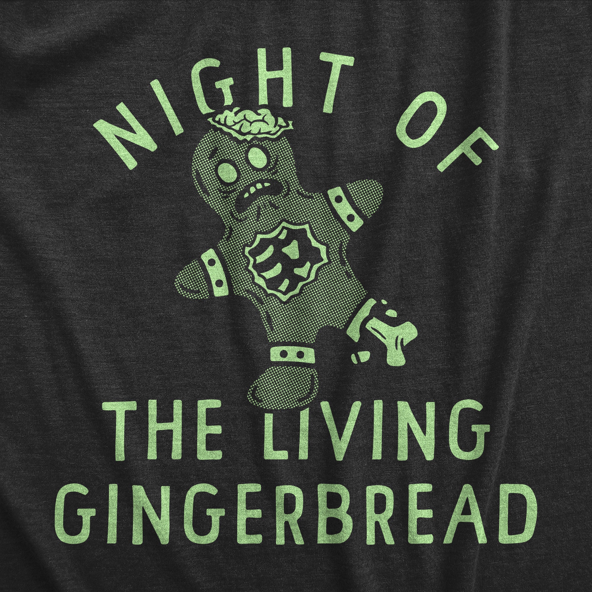 Funny Heather Black - GINGERBREAD Night Of The Living Gingerbread Mens T Shirt Nerdy Christmas Food Tee